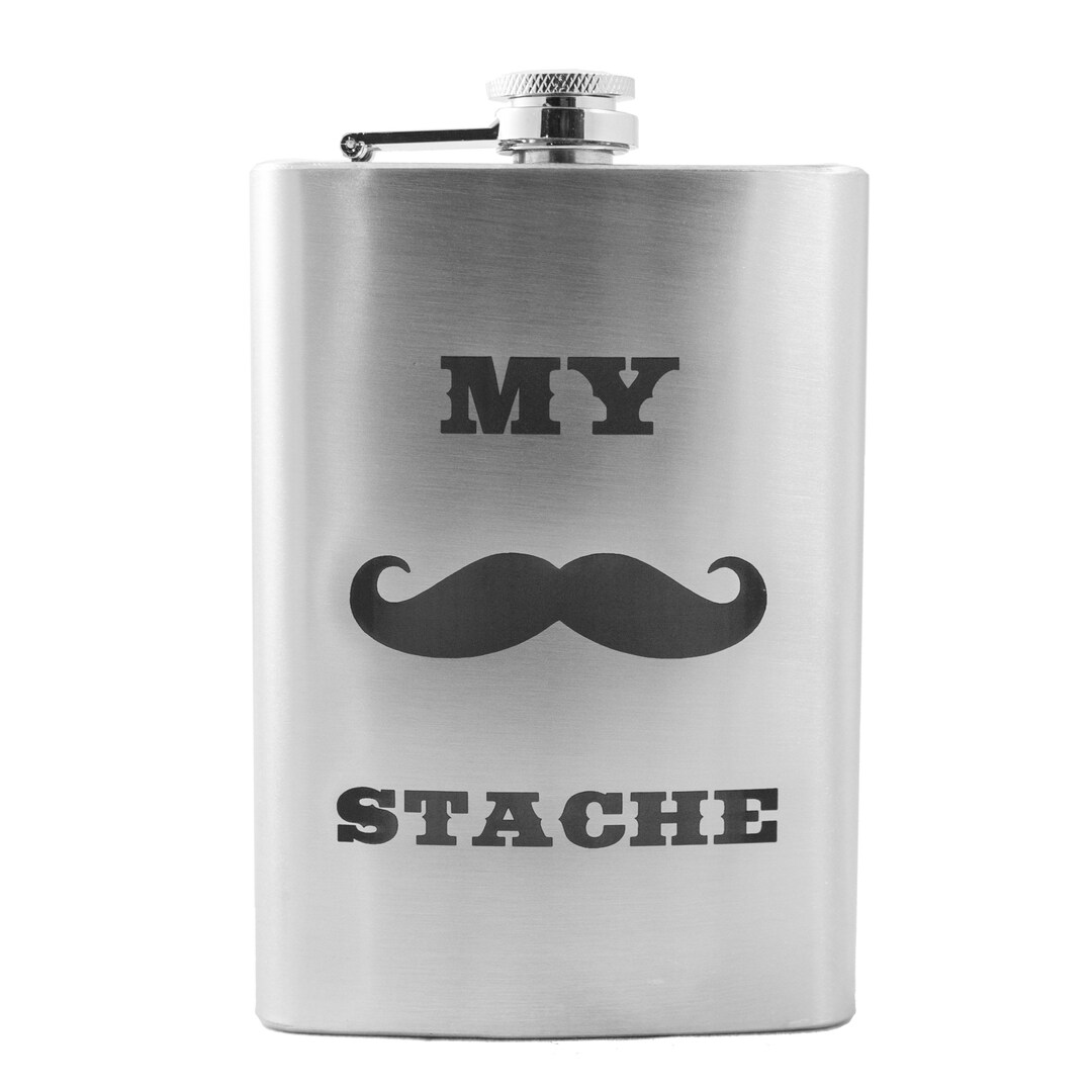 8oz My Stache Stainless Steel Flask 8oz My Stache Stainless Steel Flask